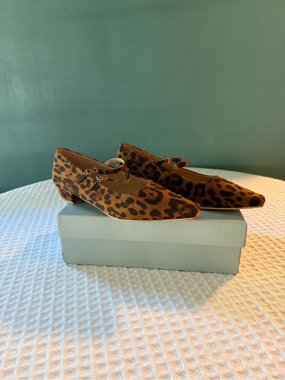 C.Paravano Mary Jane Cheetah Flats, size 10